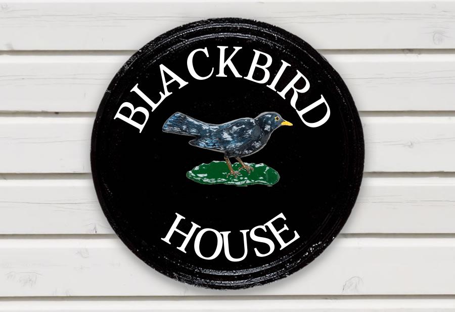 Blackbird Round House Sign 14" Diameter