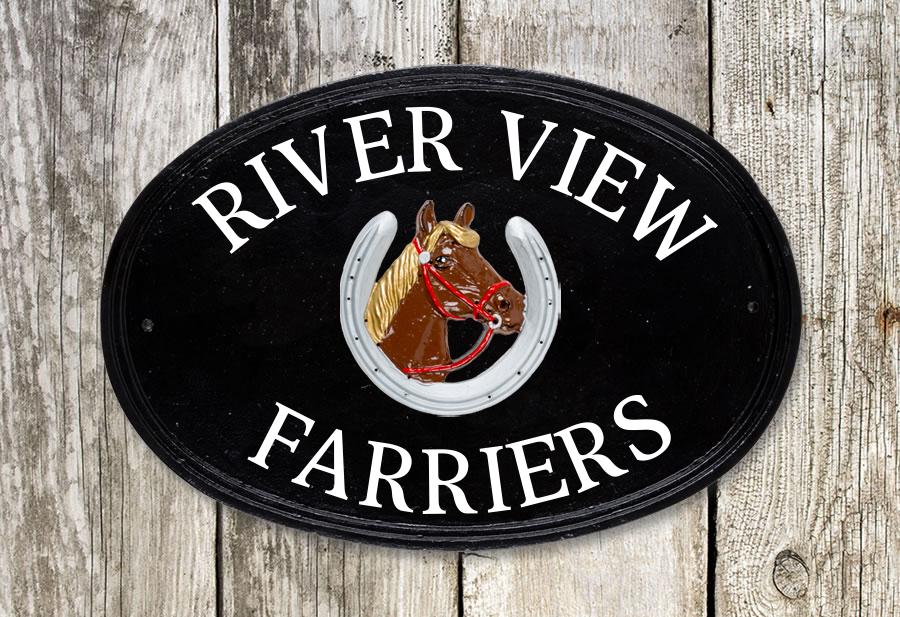 Horse Head in Shoe Oval House Sign 16" X 11"