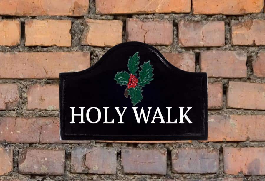 Holy Cast Metal Sign 12" X 8"