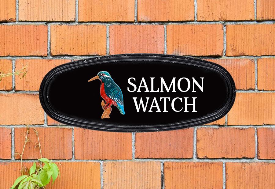 Kingfisher Oval House Sign 15" X 6"