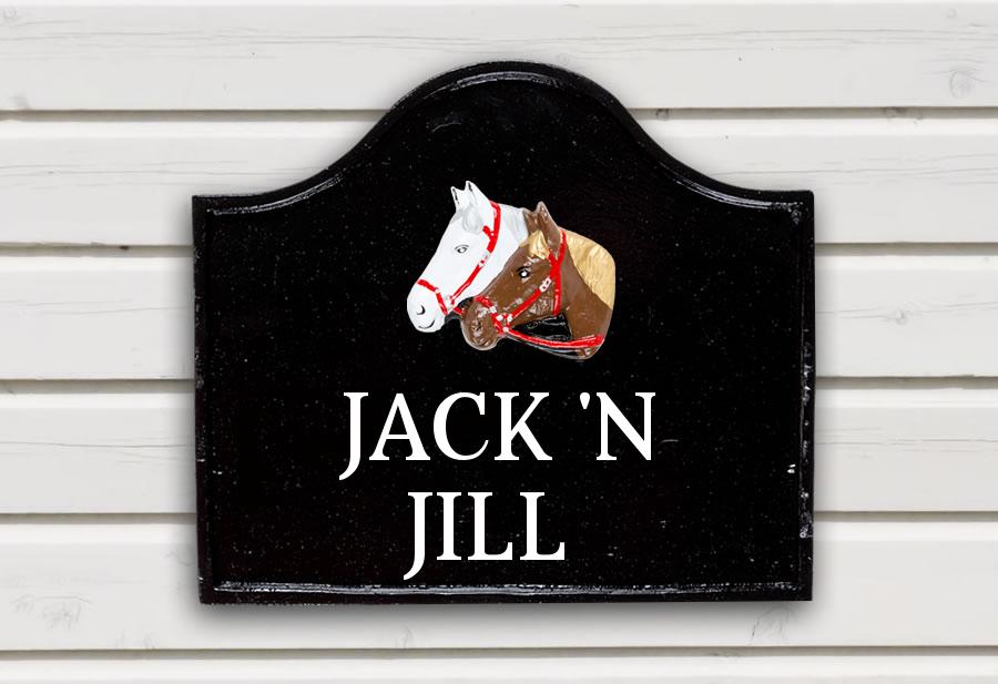 Twin Horse Head House Sign 12" X 11"