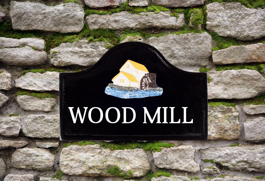 Wooden Mill Sign 12" X 8"
